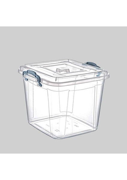 Poly Time Polytime Şeffaf Kilitli Mutfak Eşya Gıda Saklama Düzenleme Kabı Kutusu - Kare - 2.5 Litre