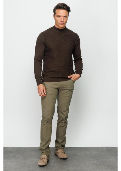 Erkek Yarım Balıkçı Yaka Petek Desenli Kazak fiyatları