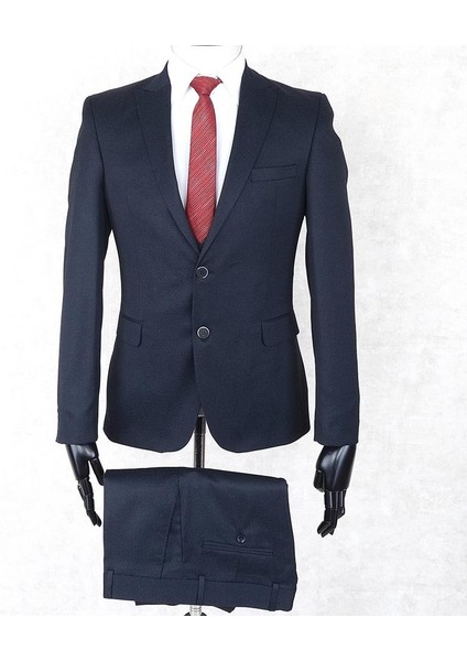 Slimfit Yelekli Drop 6 Takım-Lacivert