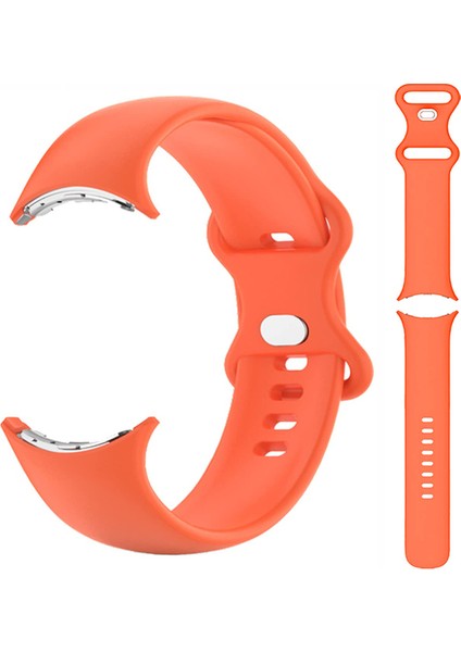 Google Pixel Watch Kordon Mat Klasik Silikon Sc1 Turuncu