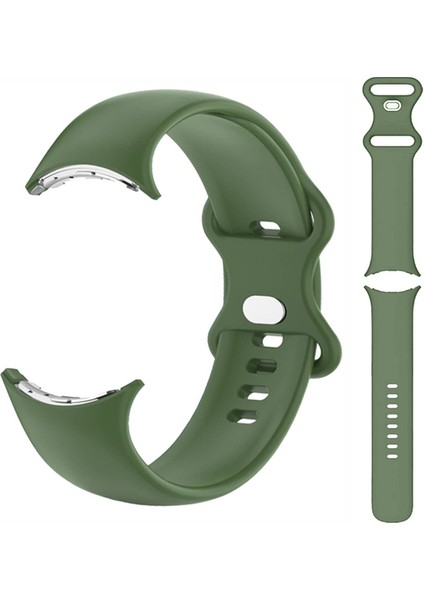 Google Pixel Watch Kordon Mat Klasik Silikon Sc1 Koyu Yeşil
