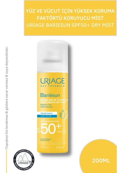 Bariesun SPF50+ Dry Mist 200 ml Yüz Ve Vücut Için Yüksek Koruma Faktörlü Spreyi