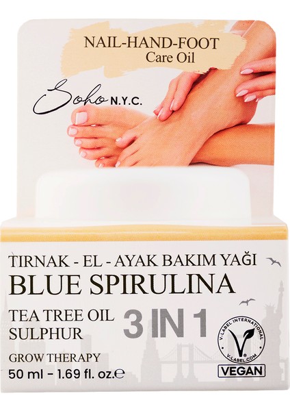 Mavi Spirulina - Sulphur Tırnak El Ayak Bakım Yağı 50 ml