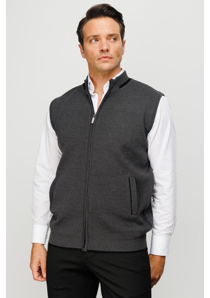 Erkek Çelik Örgü Yün Yelek K.gri fiyatları