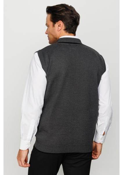 Erkek Çelik Örgü Yün Yelek K.gri modelleri