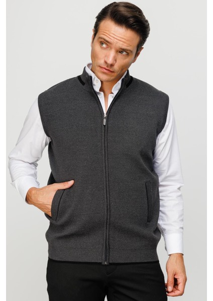 Erkek Çelik Örgü Yün Yelek K.gri fırsatları