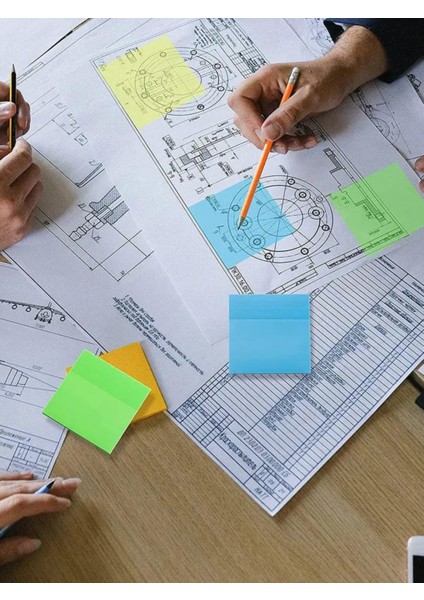 Şeffaf Renkli Yapışkan Post It Not Kağıdı Karenot