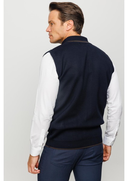 Erkek Çelik Örgü Yün Yelek Lacivert fırsatları