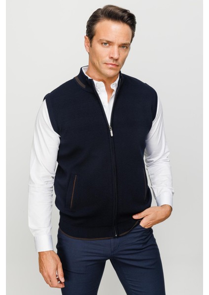 Erkek Çelik Örgü Yün Yelek Lacivert indirimleri