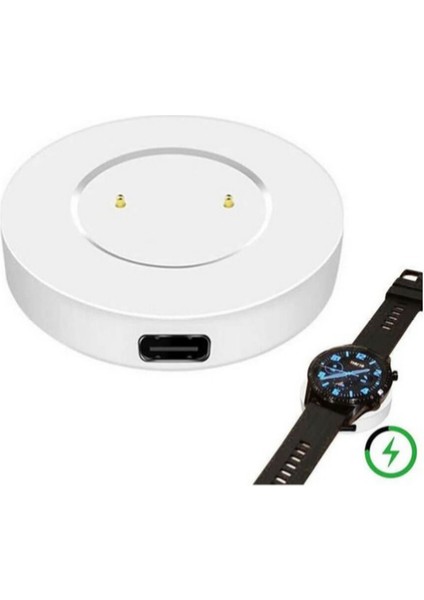 Huawei Honor Watch Magic , Magic 2 , Dream Akıllı Saat Manyetik USB Hızlı Şarj Kablosu Beyaz