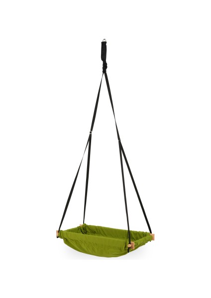 Ahşap Yaylı Zıp Zıp Bebek Hamak Beşik (Yeşil)