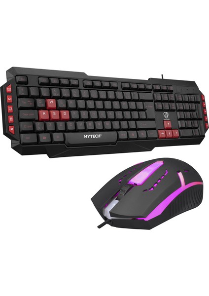 Hytech Klavye + Mouse Set Gamy Gaming Oyuncu Combo Q USB Kırmızı Tuşlu Siyah 33342 Hyk-46 2102