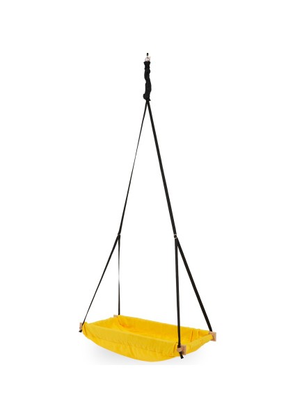 Ahşap Yaylı Zıp Zıp Bebek Hamak Beşik (Sarı)