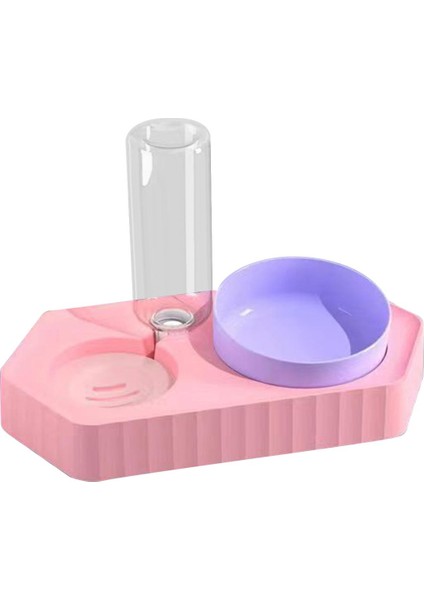 Nokta Kaseler Su Çeşmesi Su Şişesi Yemekler Kaymaz Evcil Hayvan Besleme Istasyonu Çift Pembe (Yurt Dışından)