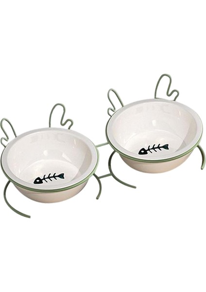 Kapalı Kediler Için Kedi Food Kase Besleyici Waterer Çıkarılabilir Yükseltilmiş Evcil Hayvan Su Kasesi Çift Kase (Yurt Dışından)