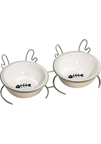 Kapalı Kediler Için Kedi Food Kase Besleyici Waterer Çıkarılabilir Yükseltilmiş Evcil Hayvan Su Kasesi Çift Kase (Yurt Dışından) modelleri