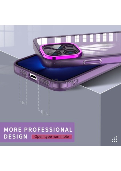 Apple Iphone 12 Pro Max Kılıf Tam Kamera Korumalı Metalik Tarz Çerceveli Renkli Kenarlı Köşe Korumalı Silikon