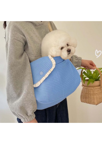 Seyahat Çantası Kedi Köpek Köpek Sling Taşıyıcı Köpek Kitty Küçük Hayvanlar Kamp Mavi Kamp 40X26X11CM (Yurt Dışından)