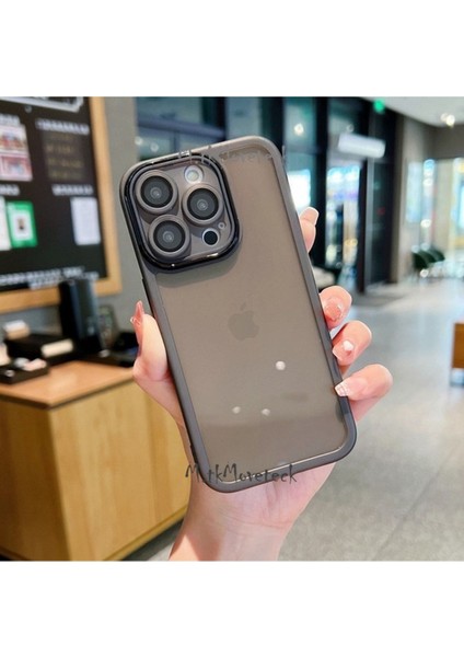 Apple Iphone 13 Pro Kılıf Tam Kamera Korumalı Metal Tarz Çerceveli Renkli Kenarlı Köşe Korumalı Silikon