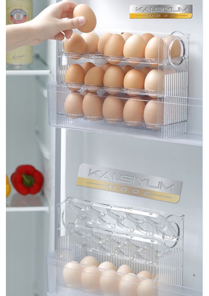 3 Katlı Raf Yumurta Saklama Kutusu Buzdolabı Yan Kapı Organizer Buz Dolabı Için Yumurta Rafı