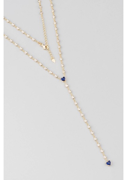 Romantik Kalp 18 Ayar 45 cm Gümüş Y Kolye