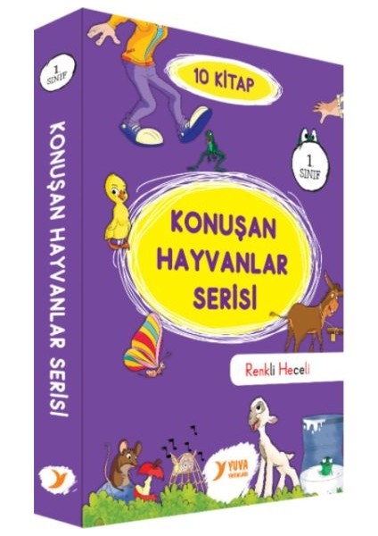 Yuva Yayınları Konuşan Hayvanlar Serisi 1. Sınıf Renkli Heceli 10 Kitap