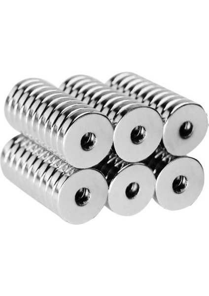 Yuvarlak Delikli Neodyum Mıknatıs Magnet Yuvarlak Güçlü D 15X3X5 mm