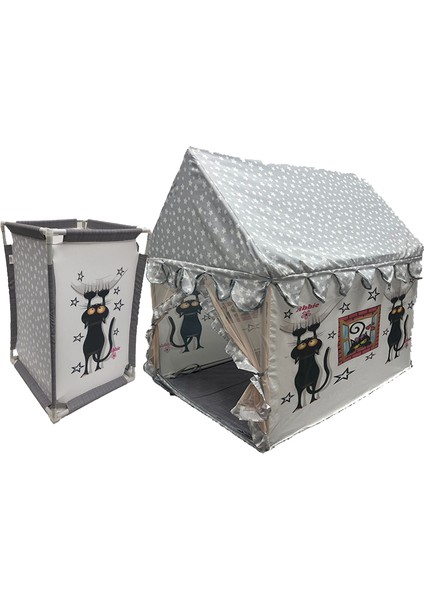Rüya Siyah Kedi Oyun Çadırı Sepetli Set