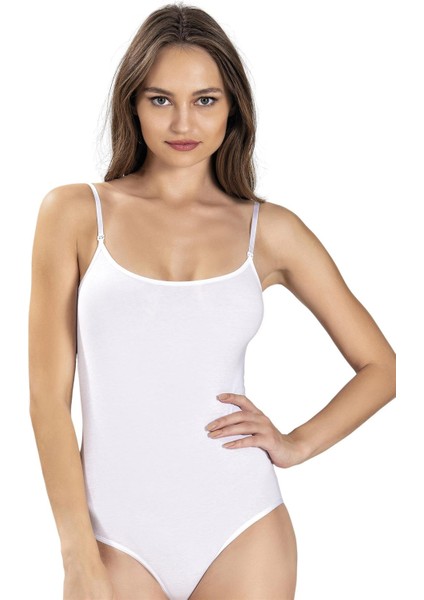Kadın Ayarlanabilir Ip Askılı Kancalı Likralı Body 534 - 9 Adet