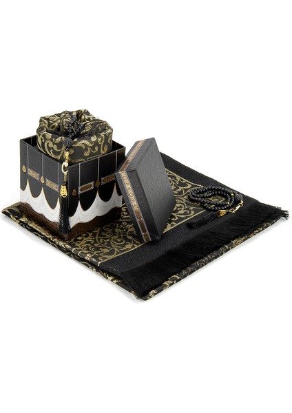 Özel Kabe Kutulu Hediyelik Seccade ve Tesbih Seti