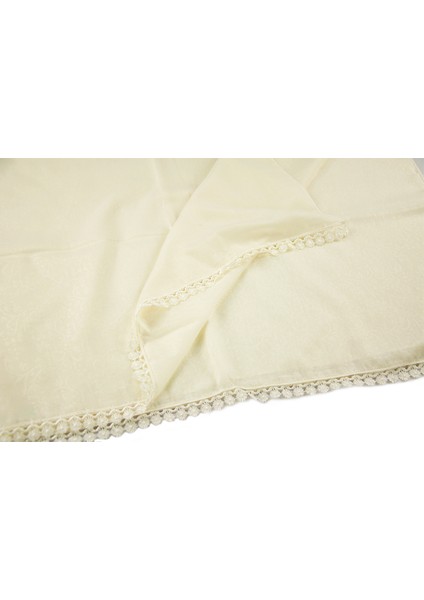 Özel Silindir Kutulu Set Inci Tesbihli Tül Şal Krem Renk modelleri