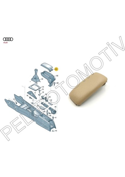 Audi A3 (2004-2012) Kol Dayama Kapağı Bej Deri 8P0864245 fiyatları