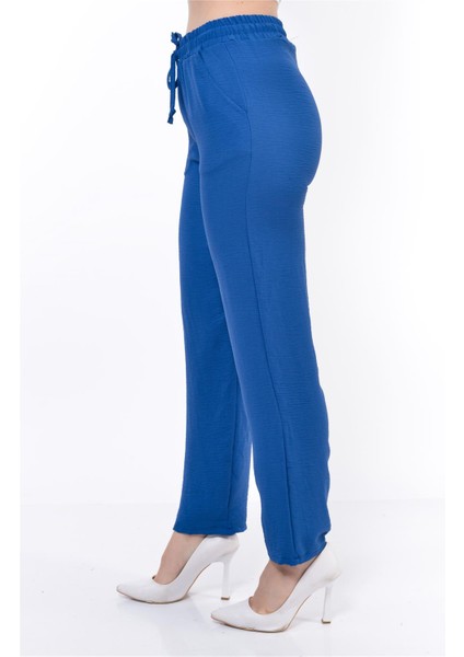 Kadın Beli Lastikli Aerobin Pantolon Mavi indirimleri
