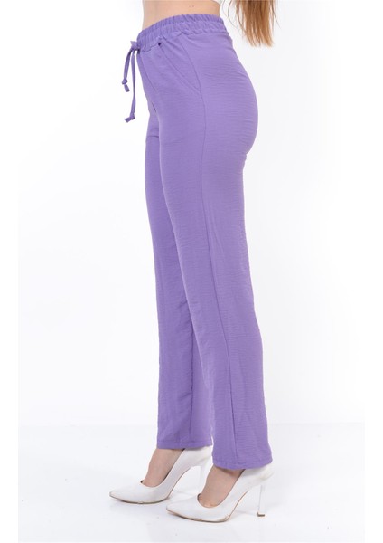 Kadın Beli Lastikli Aerobin Pantolon Lila indirimleri