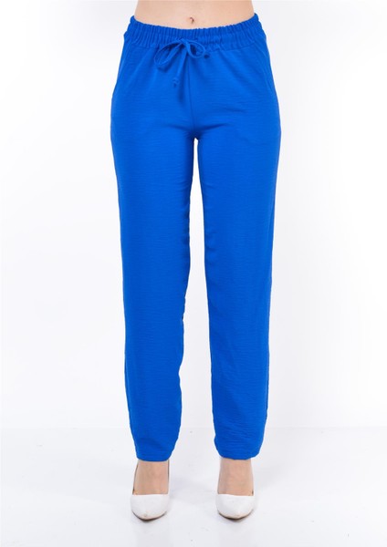 Kadın Beli Lastikli Aerobin Pantolon Saks