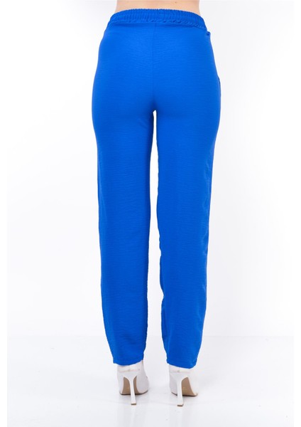 Kadın Beli Lastikli Aerobin Pantolon Saks