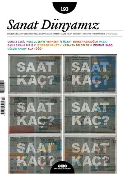 Sanat Dünyamız Sayı: 193 Saat Kaç?