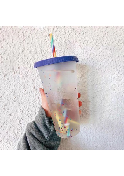 Parti Için Kapak ve Saman ile Fincan Bardak Smoothie Bardağı Değiştirme (Yurt Dışından)