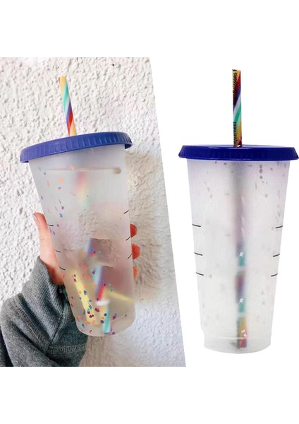 Parti Için Kapak ve Saman ile Fincan Bardak Smoothie Bardağı Değiştirme (Yurt Dışından)