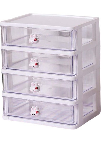 Masa Drawer Organizer Çok Fonksiyonlu Bölmeler Makyaj Tutucu Kozmetik 4 Çekmeceler Beyaz (Yurt Dışından)