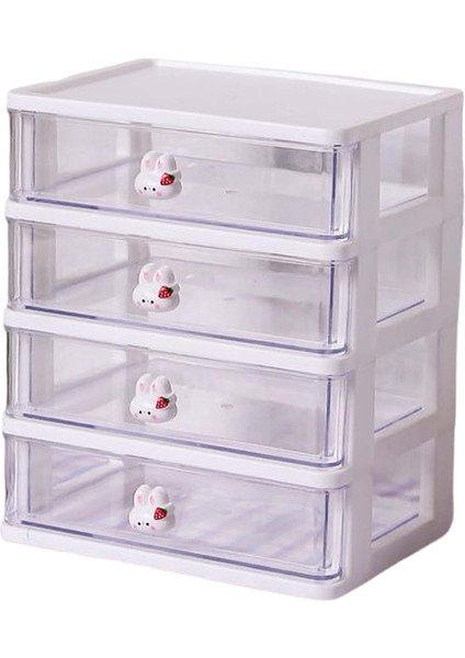 Masa Drawer Organizer Çok Fonksiyonlu Bölmeler Makyaj Tutucu Kozmetik 4 Çekmeceler Beyaz (Yurt Dışından)