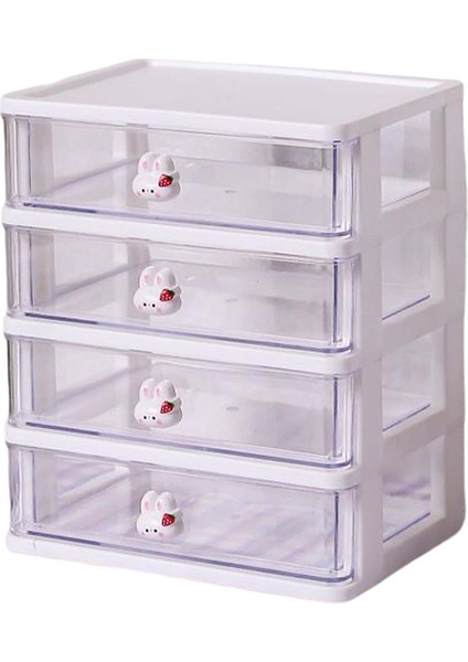 Masa Drawer Organizer Çok Fonksiyonlu Bölmeler Makyaj Tutucu Kozmetik 4 Çekmeceler Beyaz (Yurt Dışından)