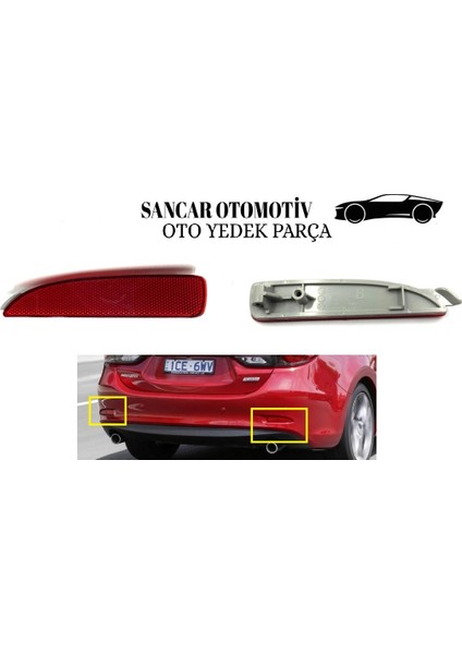 Tampon Reflektörü Mazda 6 2015-2017 Arka Sol
