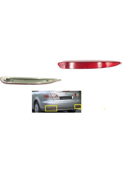 Tampon Reflektörü Mazda 6 2002-2008 Arka Sağ