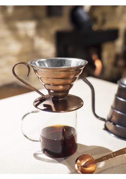 Bakır Filtre Kahve Seti V60 Oksit Renk modelleri