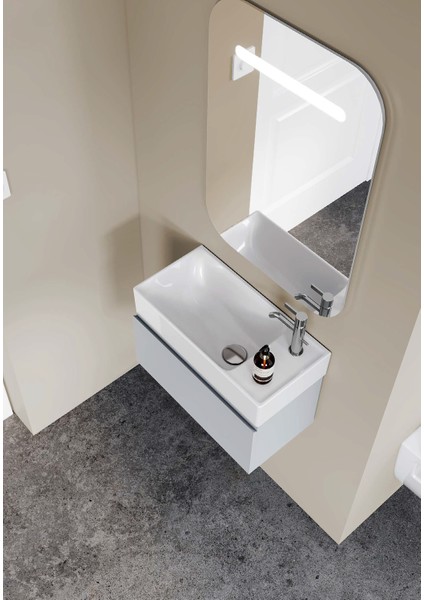 Cerastyle Sharp Mini 25 x 50 cm Dolap Uyumlu Lavabo Sağ ve Sol Seçenekli