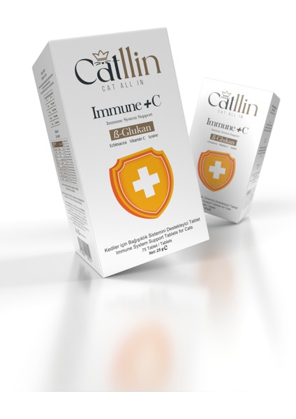 Immune + C Tablet Kediler Için Bağısıklık Sistemi Desteği Beta Glukan