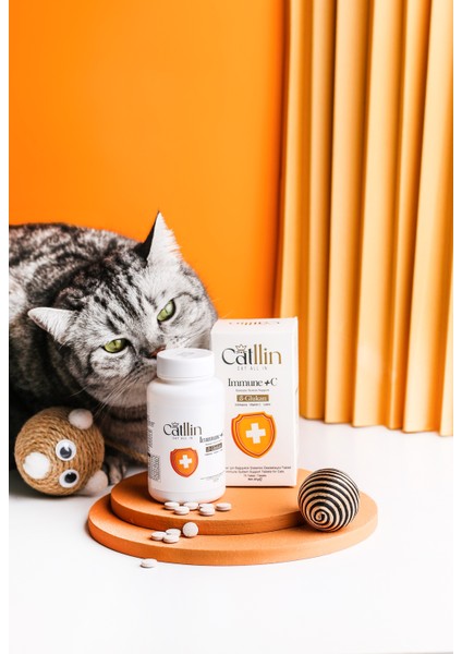Immune + C Tablet Kediler Için Bağısıklık Sistemi Desteği Beta Glukan