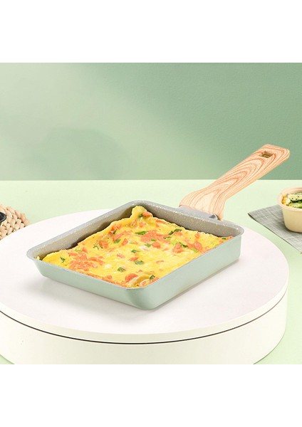 Omelet Pan Sopa Uzun Ahşap Tapı Tencere Pişirme Tavası Pişirme Aracı Yeşil Spatula (Yurt Dışından)