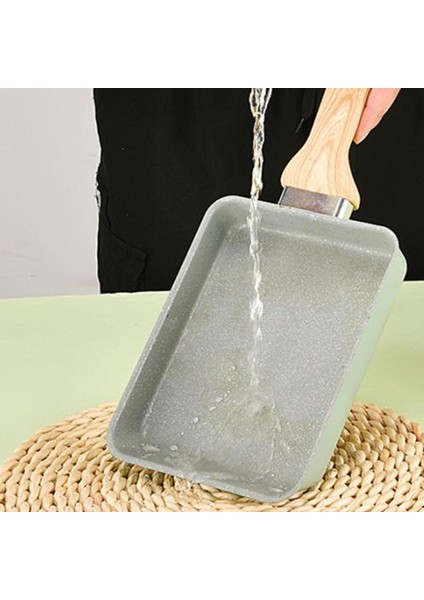 Omelet Pan Sopa Uzun Ahşap Tapı Tencere Pişirme Tavası Pişirme Aracı Yeşil Spatula (Yurt Dışından)